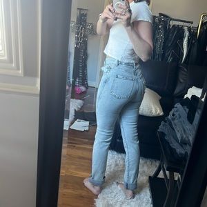 Revice stone wash cuffed skinnies